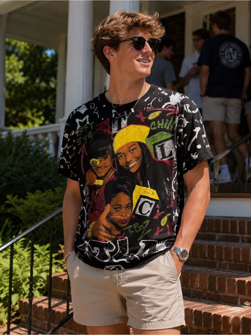 Vintage TLC Bootleg Rap Tee Size XL Color Black White